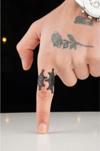 The Collection Bat Wing Model Adjustable Black Ring