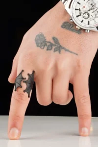 The Collection Bat Wing Model Adjustable Black Ring - Image 2