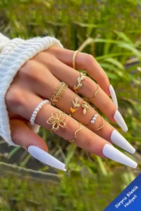 The Collection 10 Pack Kombin Eklem Gold with bible Ring Set
