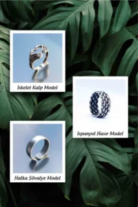 The Collection Unisex Set of 3 Skeleton Heart Spanish Wicker Wedding Rings Silver Plated Adjustable Rings
