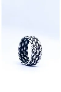 The Collection Unisex Set of 3 Skeleton Heart Spanish Wicker Wedding Rings Silver Plated Adjustable Rings - Image 4