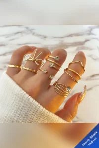 The Collection 8's Fiyonk Model Kombin Gold Ring Set - Image 2