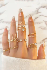 The Collection 8's Fiyonk Model Kombin Gold Ring Set - Image 5