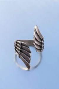 The Collection Antique Silver Plated Wing Model Adjustable Ring - Image 3