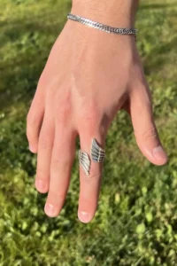 The Collection Antique Silver Plated Wing Model Adjustable Ring - Image 4