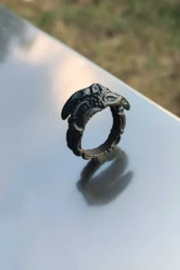 The Collection Double Pence Model Adjustable Black Ring - Image 2