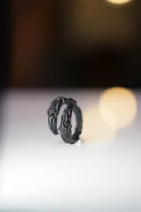 The Collection Double Pence Model Adjustable Black Ring - Image 3