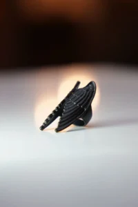 The Collection Kanat Model Adjustable Black Ring - Image 2