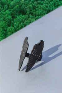 The Collection Kanat Model Adjustable Black Ring - Image 4