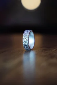 The Collection Antique Silver Plated Smoke Pattern Adjustable Ring