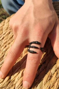 The Collection Black Skeleton Claw Adjustable Ring - Image 2