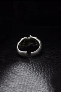 The Collection Antique Silver Plated Illuminati Palm Single Eye Adjustable Ring - Image 4