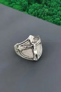 The Collection Antique Silver Plated Crucifix Jesus Adjustable Crucifix Ring - Image 3