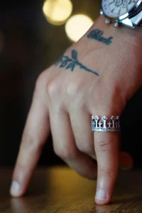 The Collection Antique Silver Plated Crown Model Adjustable Ring