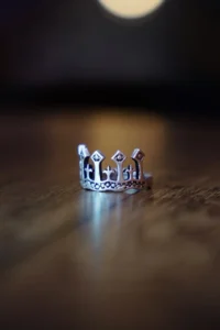 The Collection Antique Silver Plated Crown Model Adjustable Ring - Image 2