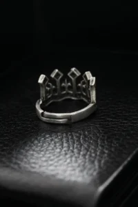 The Collection Antique Silver Plated Crown Model Adjustable Ring - Image 4