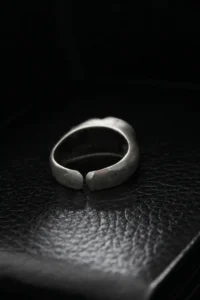 The Collection Antique Silver Plated Face Model Adjustable Ring - Image 4