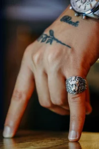 The Collection Antique Silver Plated Lion Model Adjustable Ring