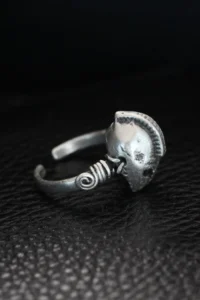 The Collection Antique Silver Plated Helmet Adjustable Ring - Image 2