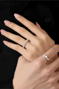 The Collection Set of 2 Serious Relationship Rings Silver Plated Adjustable Lover Couple Rings - Image 6