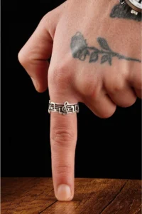 The Collection Unisex Silver Plated G Key Musical Note Adjustable Ring