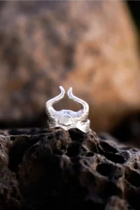 The Collection Viking Helmet Horned Helmet Adjustable Ring - Image 2