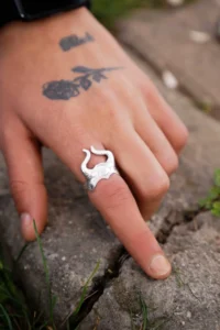 The Collection Viking Helmet Horned Helmet Adjustable Ring - Image 3