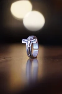 The Collection Antique Silver Plated Cross Ring - Image 2