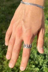 The Collection King Crown Model Silver Plated Adjustable Ring - Image 3