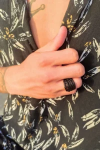 The Collection MATTE Black Skeleton Finger Adjustable Ring - Image 4