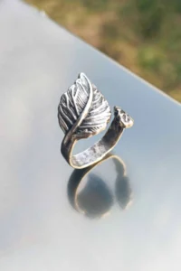The Collection Yaprak Model Adjustable Silver Plated Ring