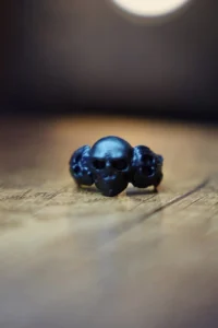 The Collection Kurukafa Iskelet Black Adjustable Ring - Image 2