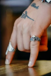 The Collection Kurukafa Iskelet Silver Plated Adjustable Ring