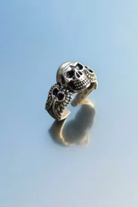 The Collection Kurukafa Iskelet Silver Plated Adjustable Ring - Image 3