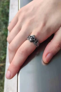 The Collection Kurukafa Iskelet Silver Plated Adjustable Ring - Image 7