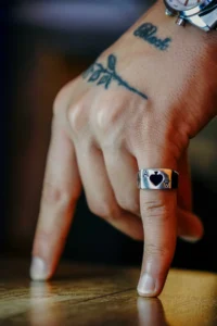 The Collection Black Ace of Spades Unisex Adjustable Ring - Image 3