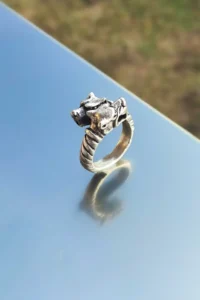 The Collection Double Headed Pitbull Model Adjustable Ring