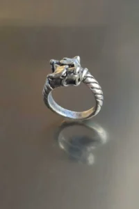 The Collection Double Headed Pitbull Model Adjustable Ring - Image 4
