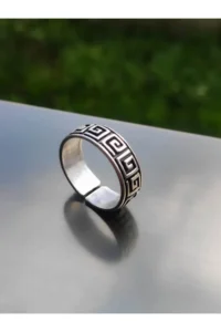 The Collection Antique Pattern Model Adjustable Silver Plated Ring - Image 2