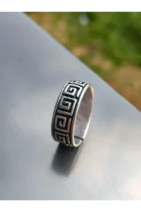 The Collection Antique Pattern Model Adjustable Silver Plated Ring - Image 3