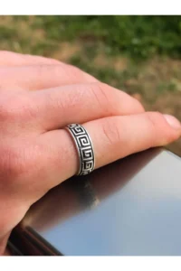 The Collection Antique Pattern Model Adjustable Silver Plated Ring - Image 5