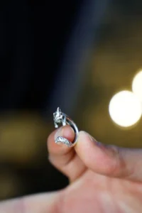 The Collection Antique Silver Plated Wrapped Cat Shaped Adjustable Ring - Image 3