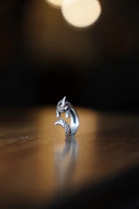 The Collection Antique Silver Plated Wrapped Cat Shaped Adjustable Ring - Image 7