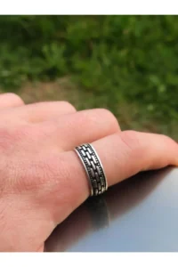 The Collection Antik Silver Plated Patterned Adjustable Ring - Image 3