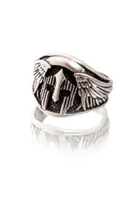The Collection Winged Gladiator Model Adjustable Silver Plated Ring