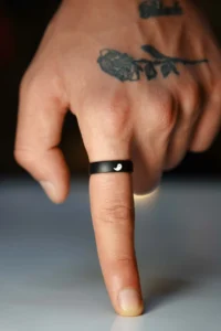 The Collection Ying Yang Denge Model Adjustable Black Ring