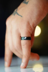 The Collection Ying Yang Denge Model Adjustable Black Ring - Image 2