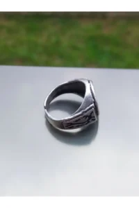 The Collection Medusa Model Adjustable Silver Plated Unisex Ring - Image 3