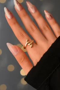 The Collection Women's Gold Minimalist Cross Link Gold Plated Adjustable Vip Ring
