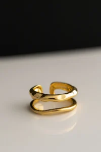 The Collection Set of 2 Modern Wave and Heart Open Form Rings Vip Rings - Image 3